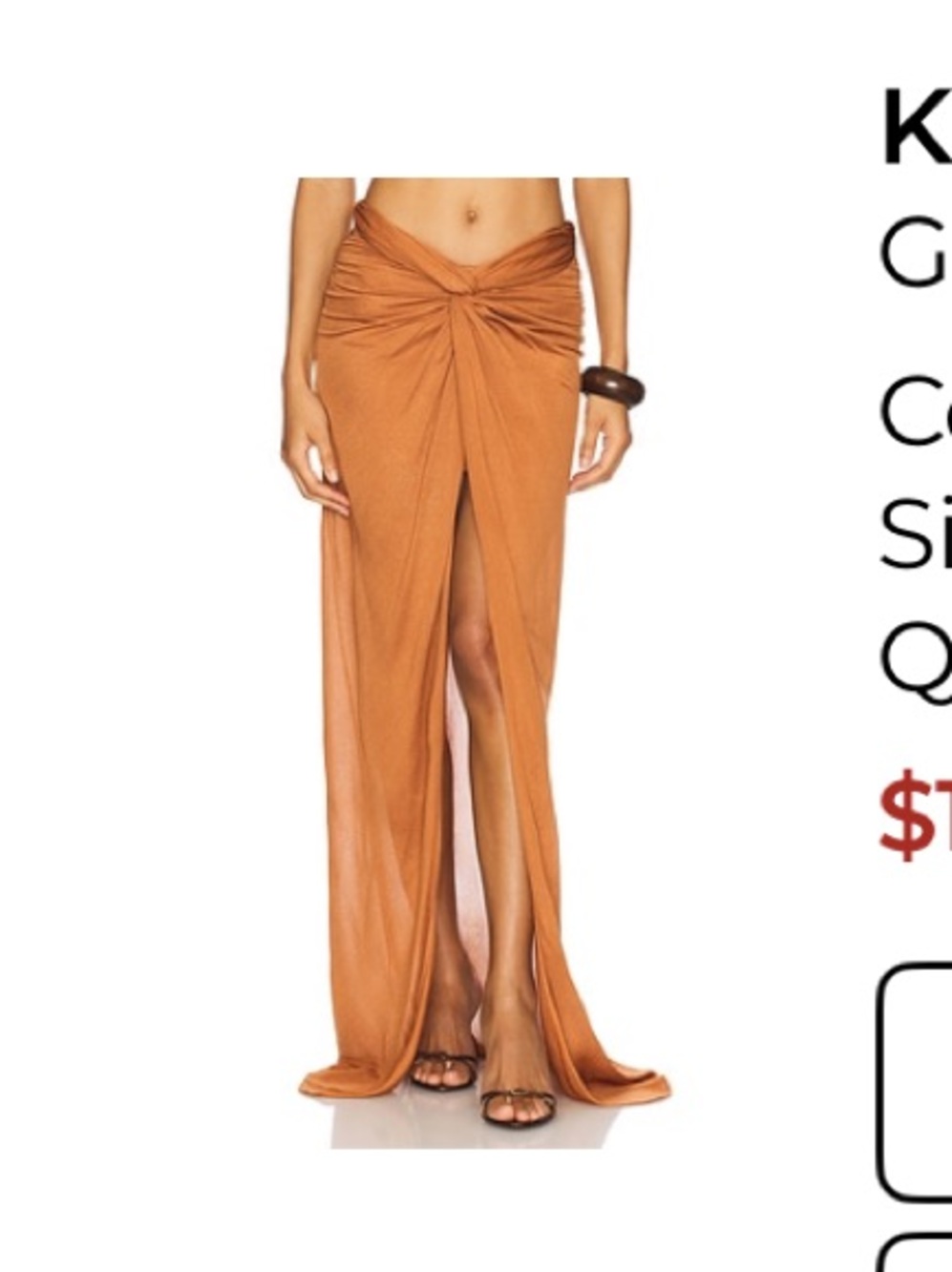 Twist-Front Maxi Skirt in Rust